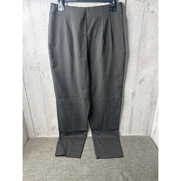 Briggs Womens Black Gray Houndstooth Pattern Pants Size 12 Career Pleated Front - Picture 1 of 7